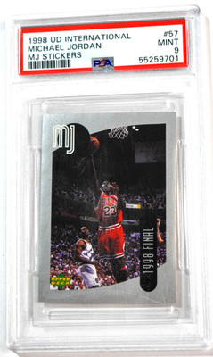 1999 Upper Deck International 1998 Final MJ Stickers #57 Michael Jordan PSA 9