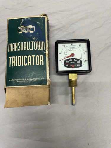 Marshalltown Tridicator Hydronic Pressure and Temperature Gauge vintage