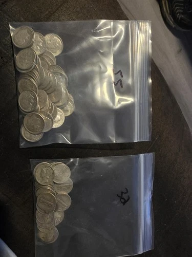 Lot of Silver Dimes Pre 1964 and barber dimes