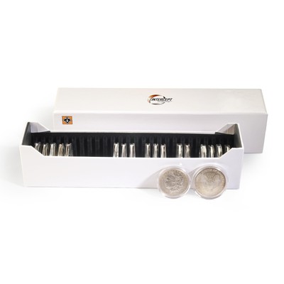LIGHTHOUSE - Storage Box with Tracks for 25 Round Coin Capsules Grips 38-41 m...