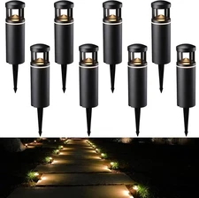 LEONLITE 8-Pack LED Low Voltage Pathway Lights, Unique Warm White (3000K)