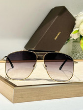 Occhiali da sole Tom Ford Aviator lenti viola sfumato con montatura oro 58 13-145