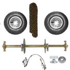 32-Inch Rear Live Axle Kit for Go Kart ATV Quad with Axle Sprocket Brake Tires