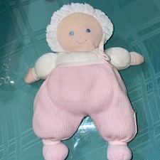 12" Vintage Eden Thermal Waffle Doll Baby Blonde Stuffed Plush Pink PJ's Flaw