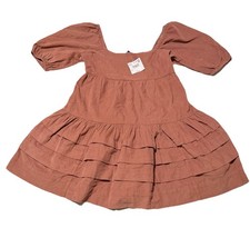 American Eagle Corduroy Puff Sleeve Babydoll Mini Dress Small Rust New NWT
