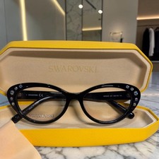 Swarovski SK5429 001 Black Cat Eye Plastic Optical Eyeglasses Blue Light Filter