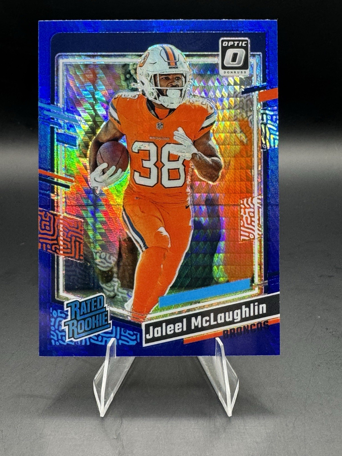2023 Panini Donruss Optic Rated Rookie Jaleel McLaughlin #232 Blue Scope Prizm🫡