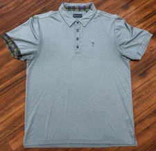 William Murray Performance Polo Golf Shirt Tartan Plaid Short Sleeve Size L