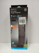 GE UltraPro 3 Ft Surge Protector 7 Outlet with 2 USB A Ports