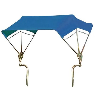 3-Bow Tractor Canopy with Frame Fender Mount 48'' - Blue