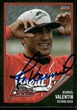 2014 Great Lakes Loons JESMUEL VALENTIN Signed Card autograph auto PHILLIES