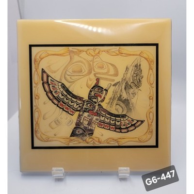 VTG James Williamson Ancient Ancestors Ceramic Art Tile Totem Eagle G6-447