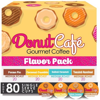Coffee Pods Medium Roast Flavored 80 Count Pecan Pie Coconut Crumble Salted