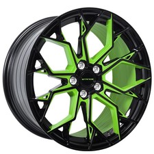 22x9.5/22x10.5 Stance Wheels SF10 Gloss Black with Custom Lime Rims (4pcs) A1