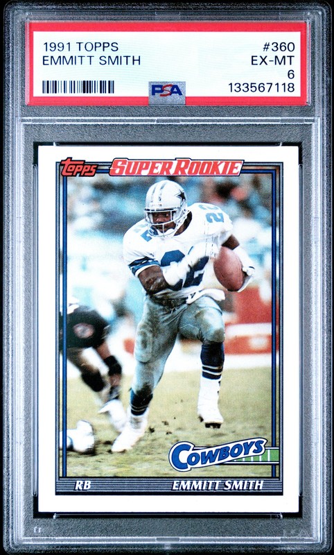 1991 TOPPS #360 EMMITT SMITH PSA 6