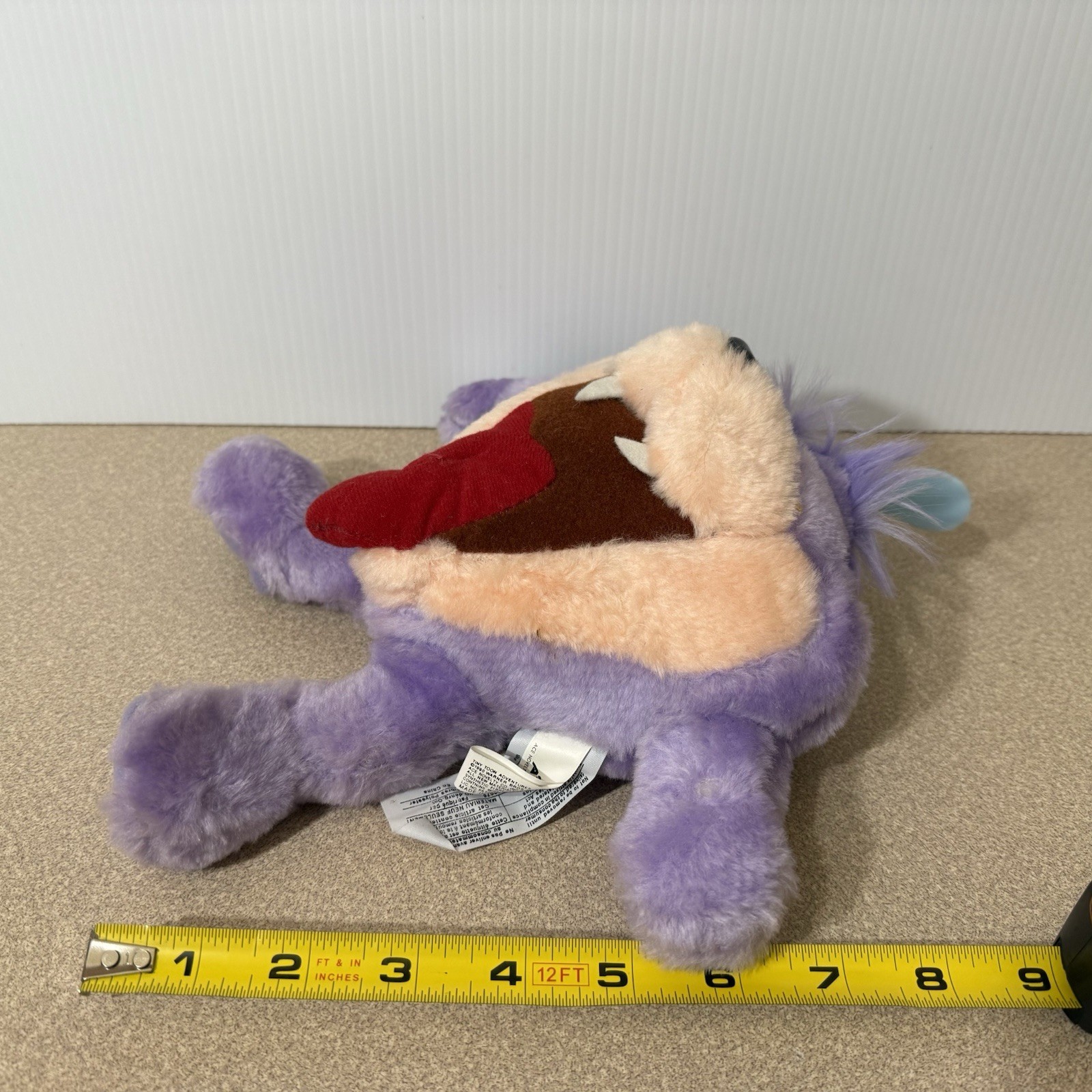 Tiny Toons Dizzy Devil Plush 1992 Stuffed Doll Toy Vtg Looney Tunes Baby Taz 90s