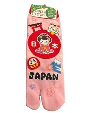 Super Stretch 24-30Cm Size Us 6-12 Pink Multicolor Japanese Toe Sock NWT
