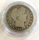 1908-D Barber Silver Half Dollar - 90% Silver