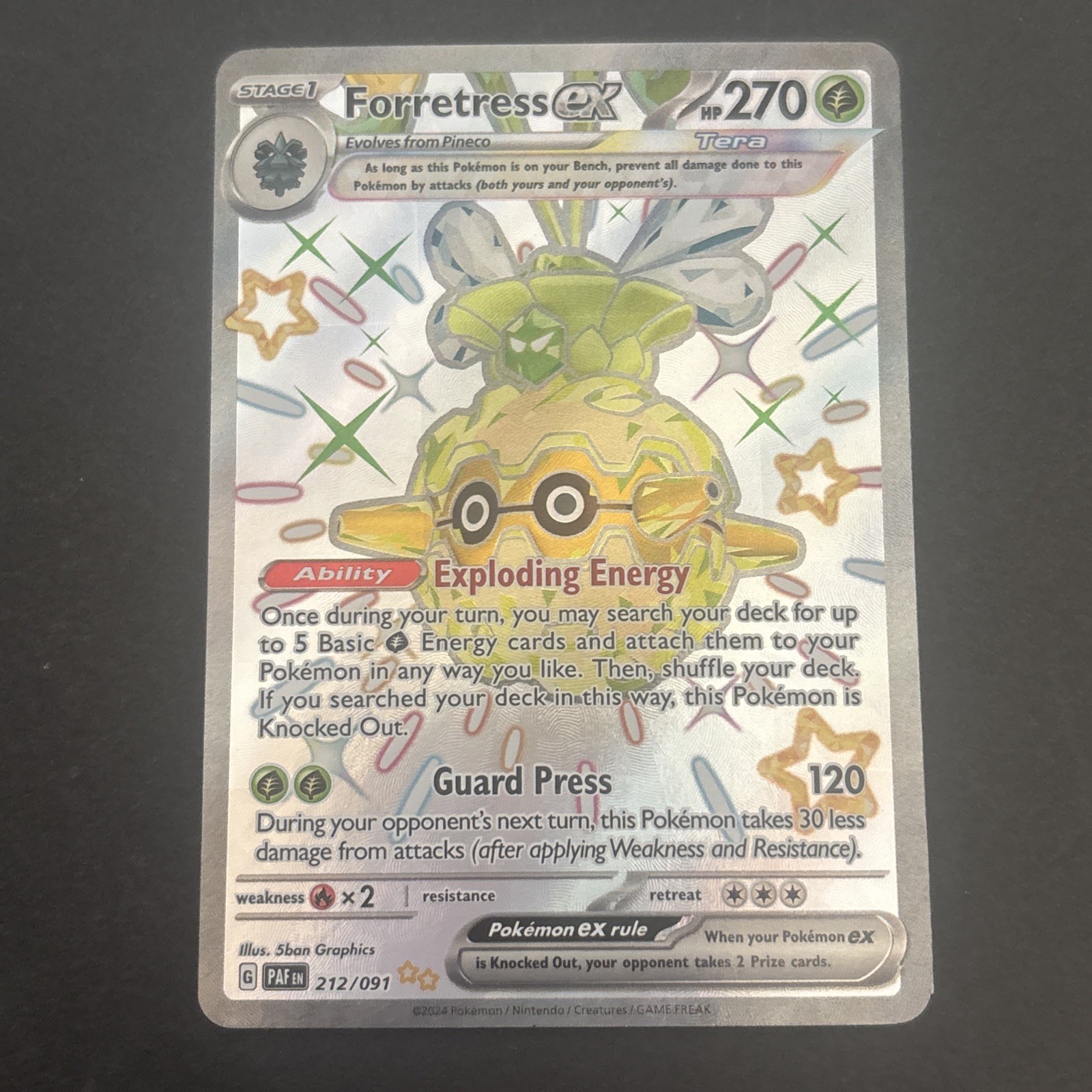 Forretress ex 212/091 Special Illustration Paldean Fates Pokemon Card NM 2024