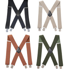 2Inch Men'S Heavy Duty Suspenders with Strong Clips Adjustable X-Back for Work J