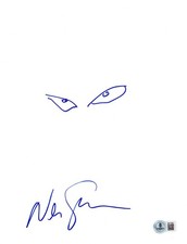 Neil Gaiman Signed Artwork Original Sketch Authentic Autograph Beckett