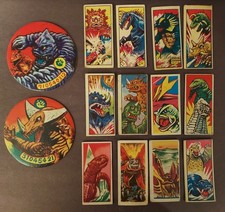 Vintage 1960s Japanese Kaiju Monster Menko Ca...