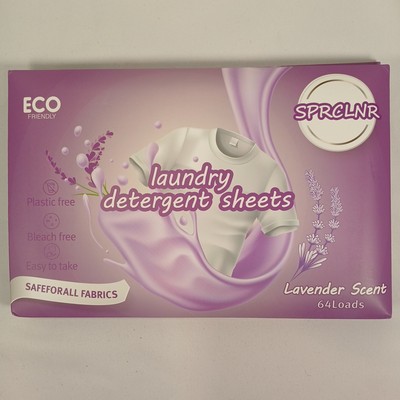 SPRCLNR Laundry Detergent Sheets 2 Pack 64 Loads Each Lavender Scent