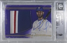 2017 Definitive Collection Relic Purple 8/10 Nomar Mazara BGS 9 MINT Auto 0c2