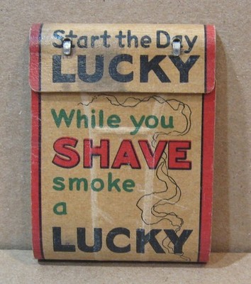 1930's Vintage LUCKY STRIKE CIGARETTES - MATCHBOOK SAFETY RAZOR Adv.