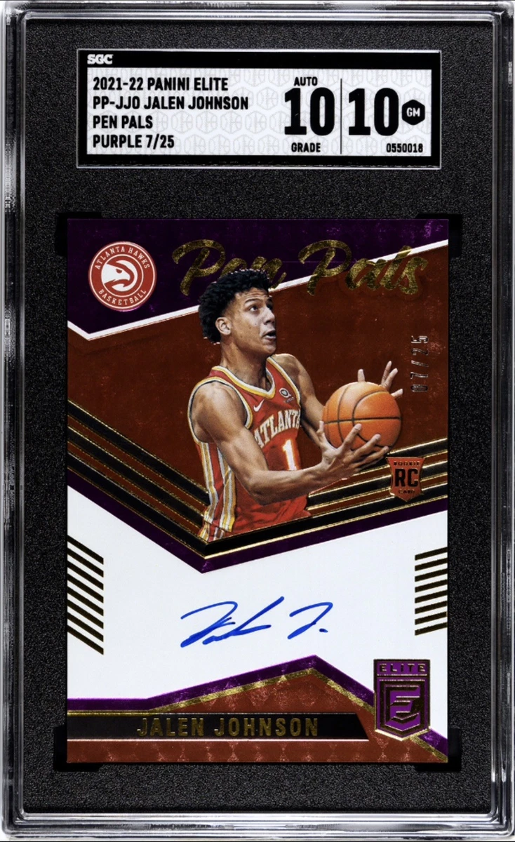 2021 Panini Elite Jalen Johnson Pen Pals Rookie RC Auto /25 SGC 10