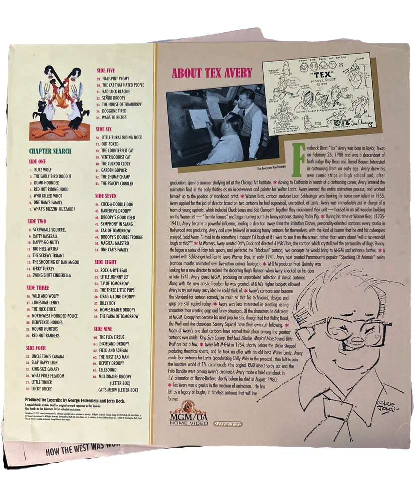The Compleat Tex Avery 9hr 1942-55 RARE 5 LaserDisc LD Box Set HTF Cartoon 1992 - Image 4 of 4