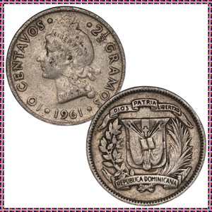 Dominican Republic - 10 Centavos - 1961 - KM#19 - Silver .900 - 0.072 ASW