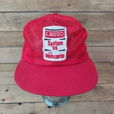 Vintage K-Brand Lasso System 55 Monsanto Trucker Hat Mesh Snapback USA