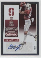 2016 Contenders Draft Picks Bowl Ticket 3/99 Devon Cajuste (Red Jersey) Auto 0b2