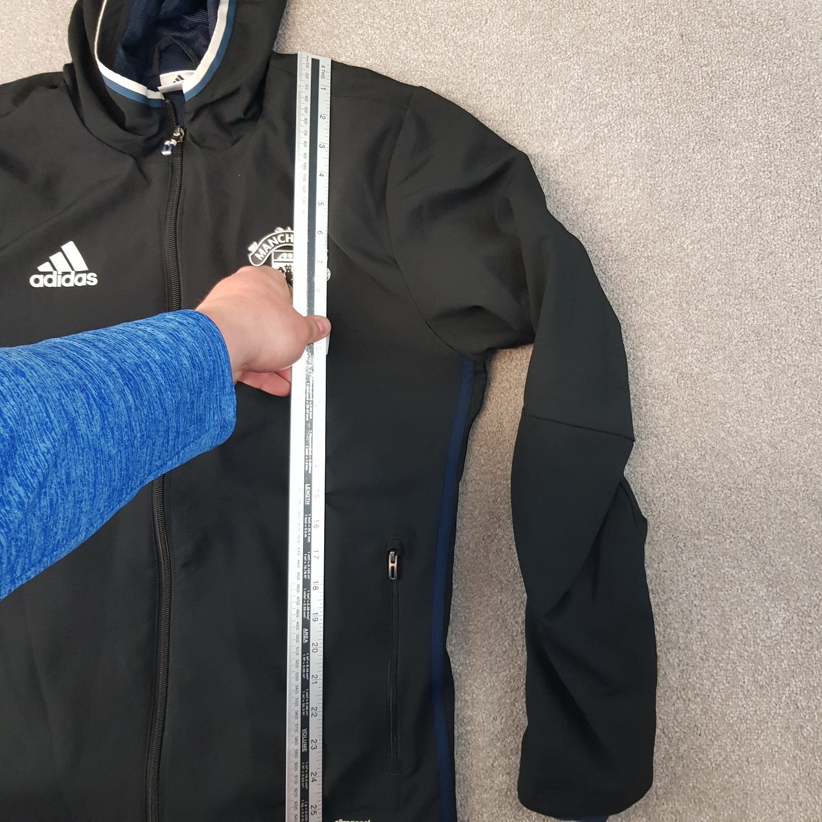 Adidas Manchester United Mens Jacket Medium Black Windbreaker 2016 Man Utd image 7