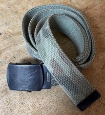 Vintage Military Style Camo Web Belt with Slider Buckle 46โ Made In USA