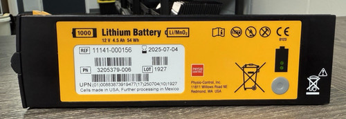 Physio-Control Lifepak 1000  Battery 3205379-006 Date 2025
