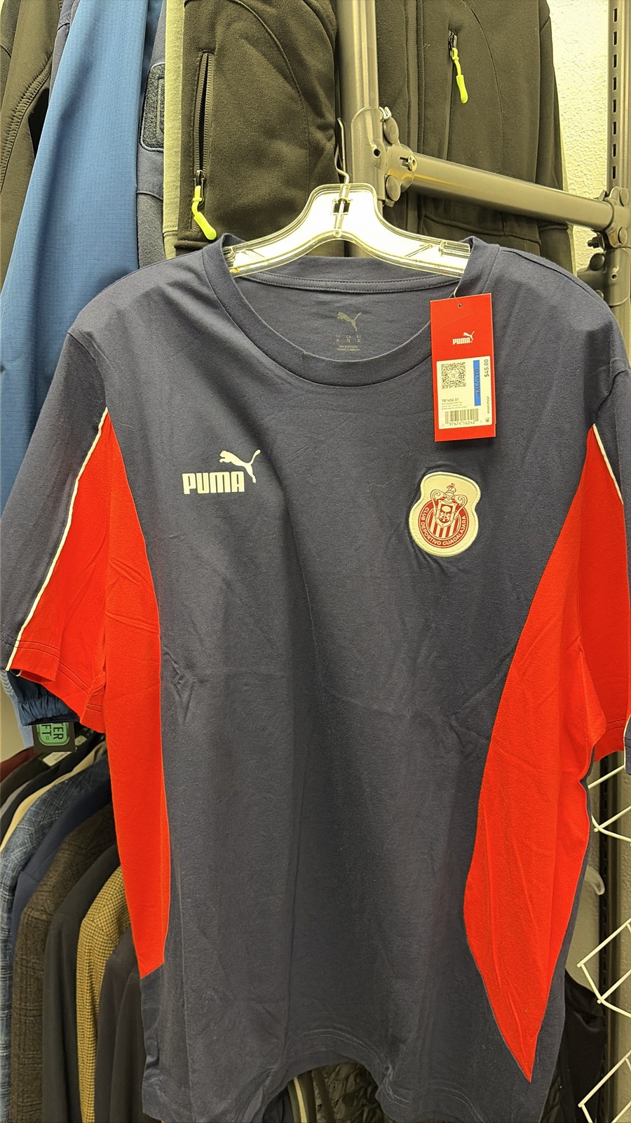 Puma Chivas Guadalajara Men's Graphic Tee Blue Red Soccer XL