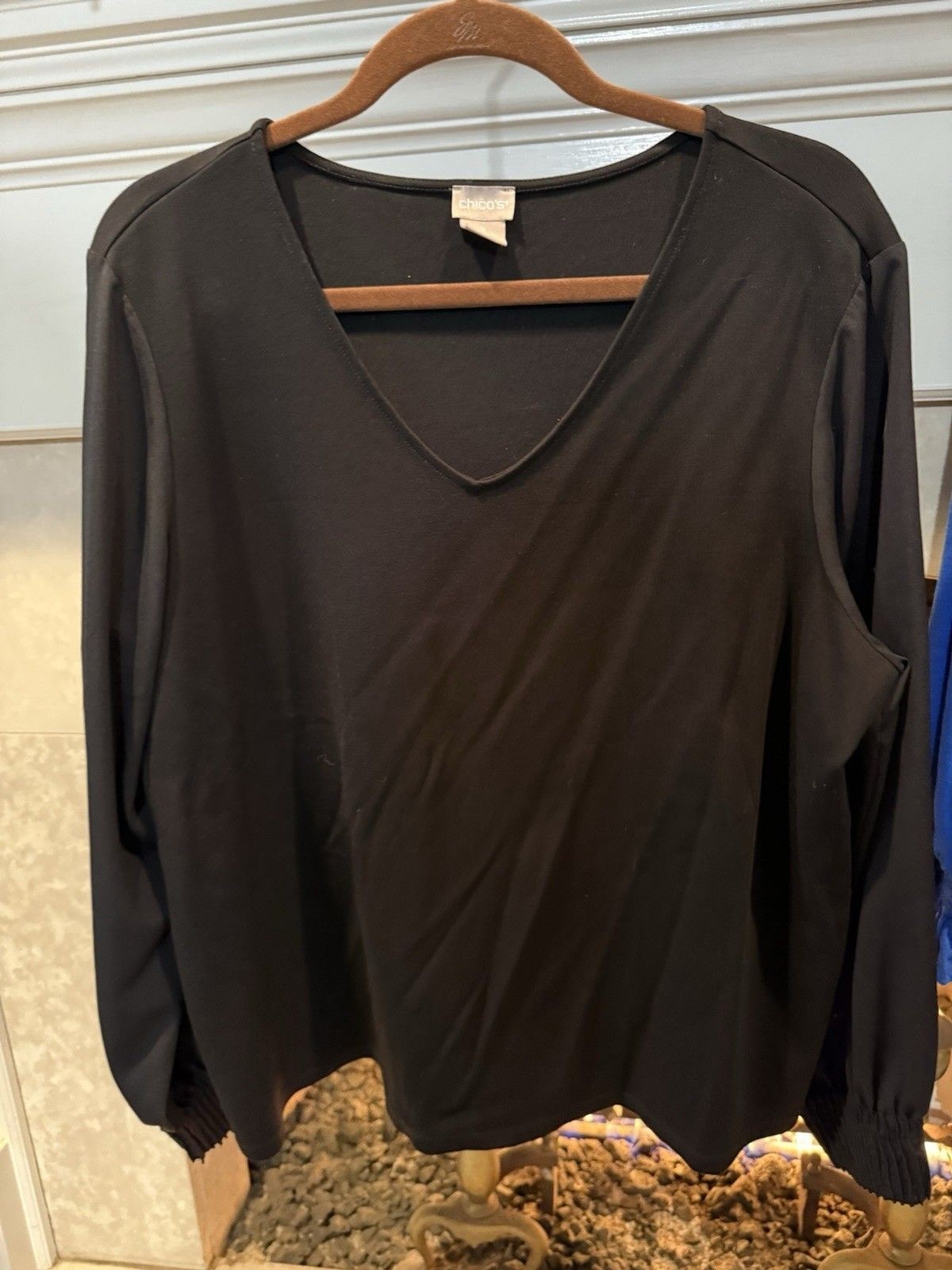 Chico’s Black Long Sleeve Blouse Size XL