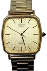 SEIKO Dolce Quartz 5931-5560 Gold Dial Square Dress Watch Vintage Men Japan