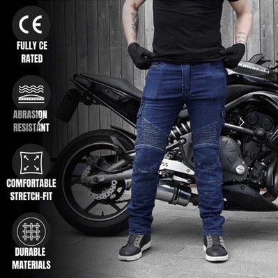 Rippl Pure Grit 2.0 Moto Motorrad Jeans - Blau - Größe: XL Lang (UVP 182£!!)
