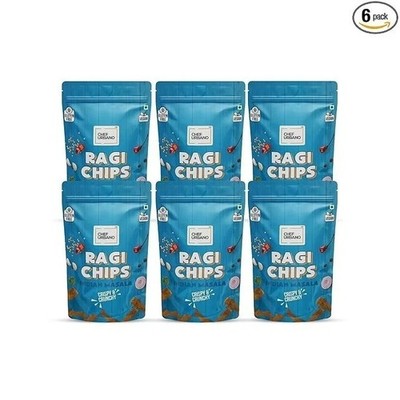 Chef Urbano Ragi Chips Indian Masala 85g 6er Pack | Glutenfrei | Vegan | Low GI