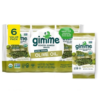 Gimme Seaweed Organic Premium Roasted Seaweed Snacks,6 Count(Select Style)