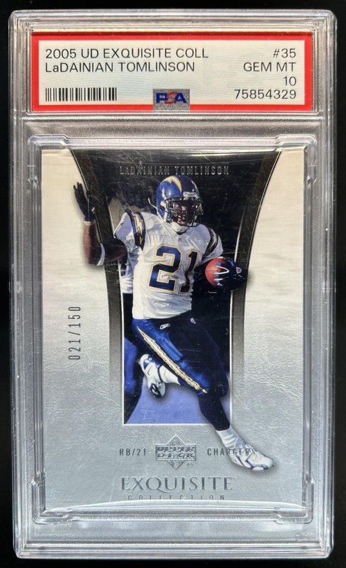 2005 Upper Deck Exquisite LaDainian Tomlinson #/150 Chargers PSA 10
