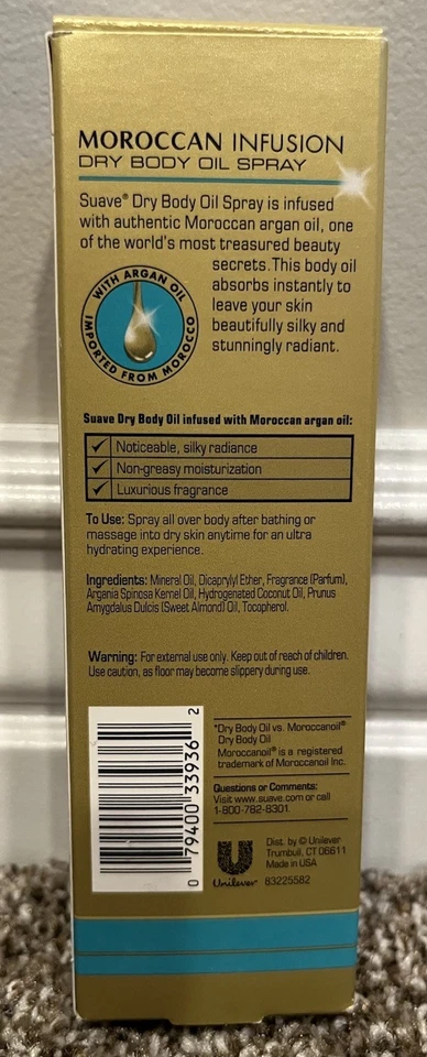 Suave Professionals Moroccan Infusion Dry Body Oil Spray 3 Fl Oz New - Image 2 of 2