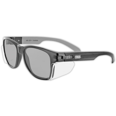 Y50 Safety Glasses for Construction | Black Frame   1 Pair, Gray Lens | Side Shi