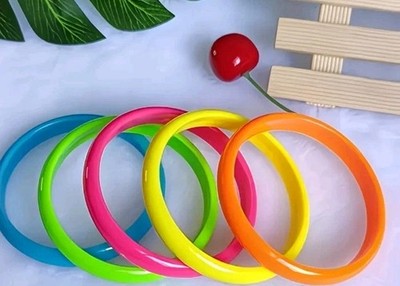 Set Of 5 Colorful Lightweight Plastic  Girls Play Bracelets.  Easter Basket Fun!