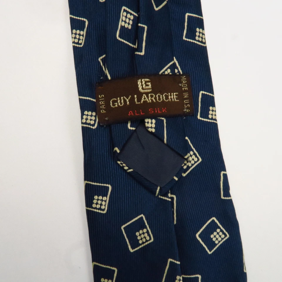 Guy Laroche Paris Azul Tostado Geométrico Cajas Vaso Elegantes 60"x3.25" Largo Foto 3 de 4