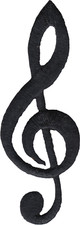 Patch - Treble Clef Black Sheet Music Note Musical Piano Sing Sew Iron On 51014