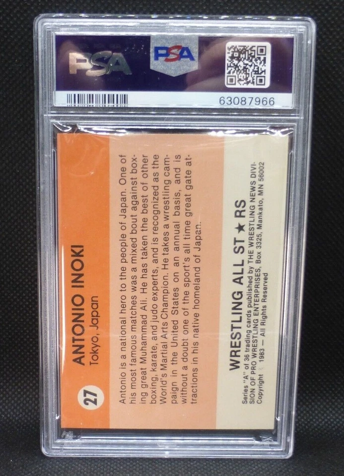 1983 Wrestling All-Stars Series A Antonio Inoki 27 PSA 6 EX-MT RC Rookie WWE WWF - Image 3 of 4